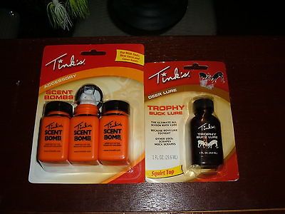 TINKS TROPHY BUCK LURE DEER SCENT URINE NEW TINKS SCENT BOMBS