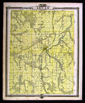 1875 Iowa Map Monroe   Lucas County   Chariton Albia   Antique Atlas