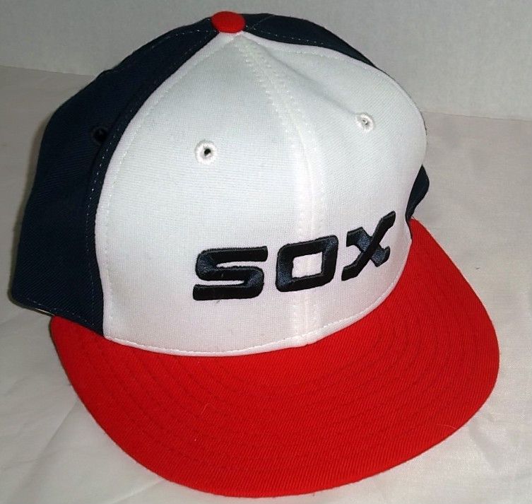 Vtg PRO Game Cap Chicago WHITE SOX 1980s New Era Wool/LEATHER Band