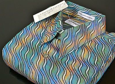 NWT Jhane Barnes Mens Japan Woven Insane Trippy Colors Casual Shirt