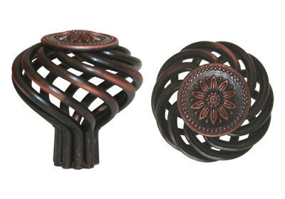 25 Oil Rubbed Bronze BirdCage Kitchen Cabinet Knobs