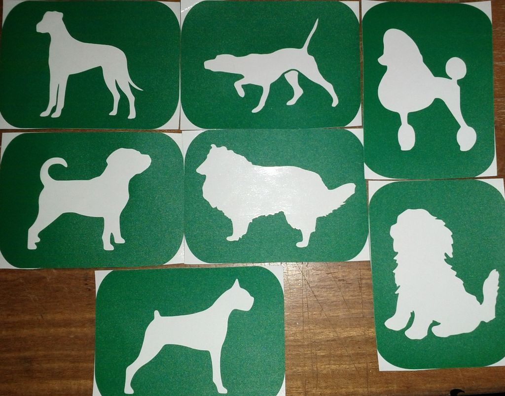 of 7 Dogs 1 Vinyl Tattoo Body Art Stencils Glitter Airbrush Air Brush