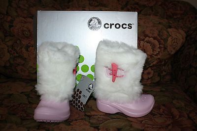 snow boots girls powder pink bubblegum faux fur NEW C 6 7 toddler