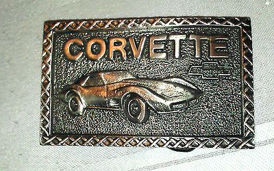 CORVETTE BELT BUCKLE Chevrolet Chevy Stingray Fastback Vintage 1970