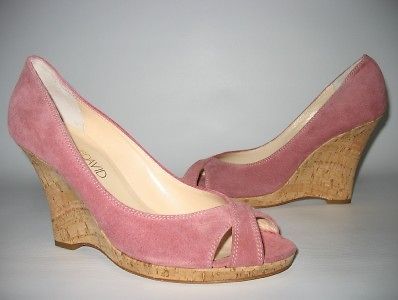 JOAN & DAVID DEANNA WOMEN PINK SUEDE WEDGE SHOE 11 $255.00