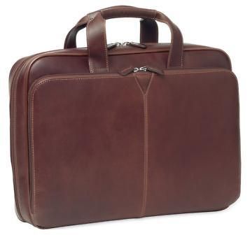 Johnston & Murphy Waxhide Leather Slim 17 Laptop Soft Briefcase 12312