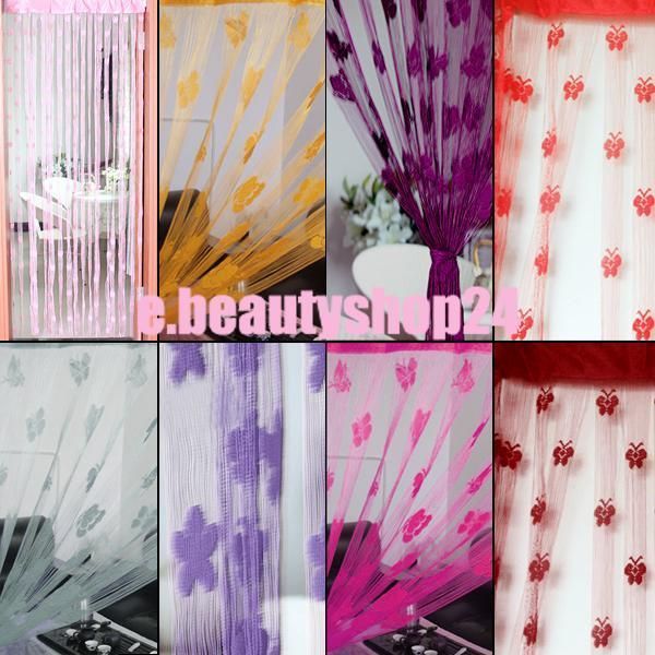 WINDOW DOOR YARN STRING ROMANTIC BUTTERFLY DIVIDER CURTAIN DRAPE HOME