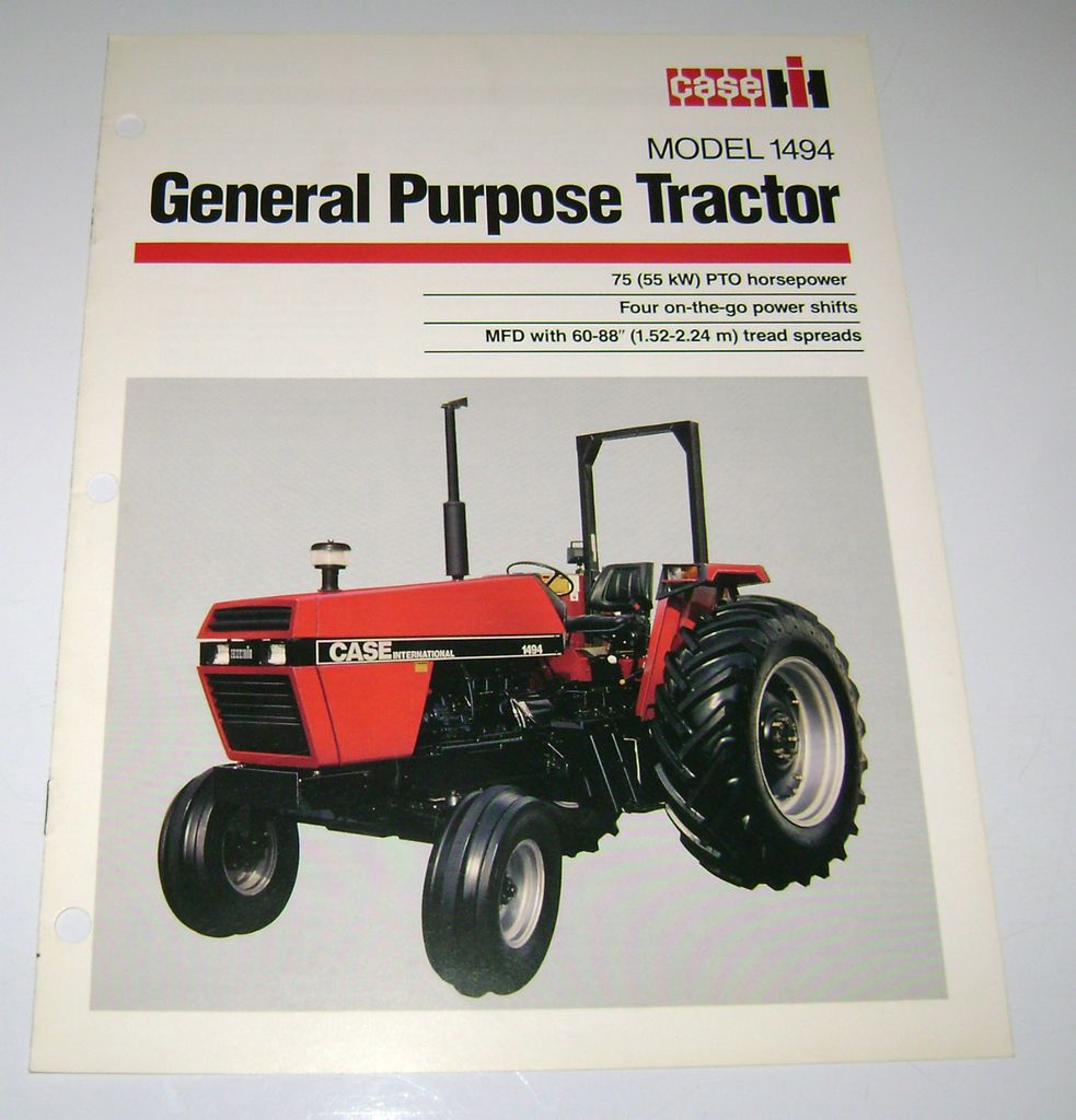 Case IH 1494 Tractor Spec Sheet / Sales Brochure Literature CIH No