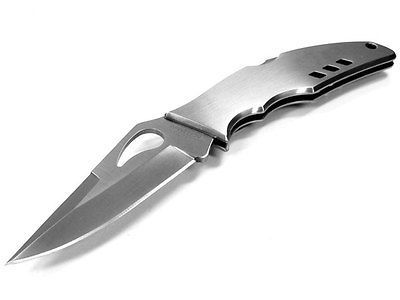 NEW Spyderco Byrd Flight Knife Silver Steel/Plain Edge