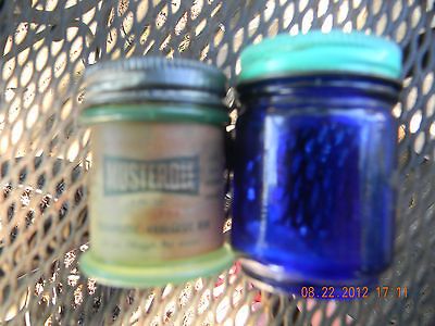 Musterole w/label & salve & Vicks Bottles c.1940 s &60s FREE SHIP