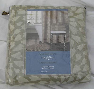 SIMPLY VERA WANG CHRYSANTHEMUM SHOWER CURTAIN 72 X 72 NEW ORG $59.99