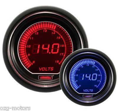 CJ VOLT METER Truck car utv 12 v Red Blue 52mm 2 1/16 digital evo LCD