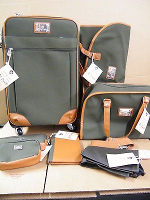 St. Barts Canvas Chic Collection 10 piece Luggage Set OLIVE NEW