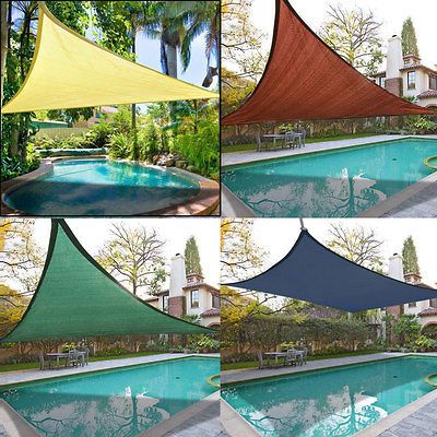 Sun Shade Sail UV Top Outdoor Canopy Patio Lawn 11.5 16.5 Triangle