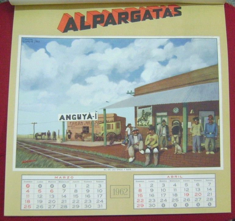 Molina Campos Argentina Alpargatas Calendar Gauchos 62 L@@K