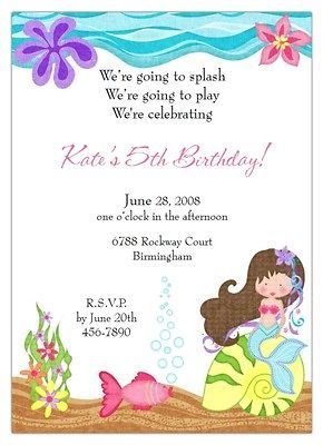 Little Mermaid Invitation U PRINT under the sea Birthday Party