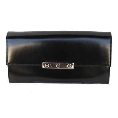 CARTIER BLACK LEATHER LONG WALLET 27775