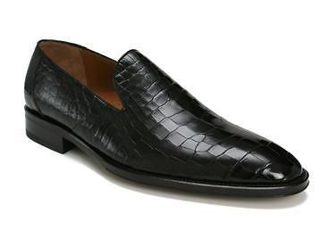 MEZLAN CASANOVA BLACK ALLIGATOR MENS SHOES $1000 RETAIL MADE IN SPAIN