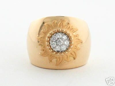 NEW CARRERA Y CARRERA 18K YELLOW GOLD DIAMONDS SUN RING