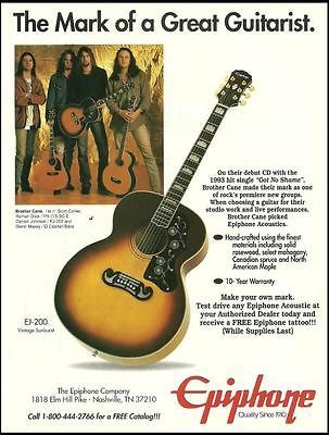 CANE EPIPHONE EJ 200 ACOUSTIC GUITAR AD 8X11 FRAMEABLE ADVERTISMENT