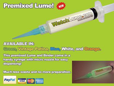 LUMINOUS PAINT FOR CLOCK WATCH HANDS SYRINGE RELUME KIT PAINT LUMINOUS