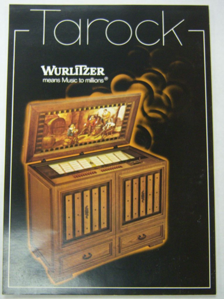 Vintage 1970s Jukebox Advertising Brochure Tarock By Wurlitzer 052412R