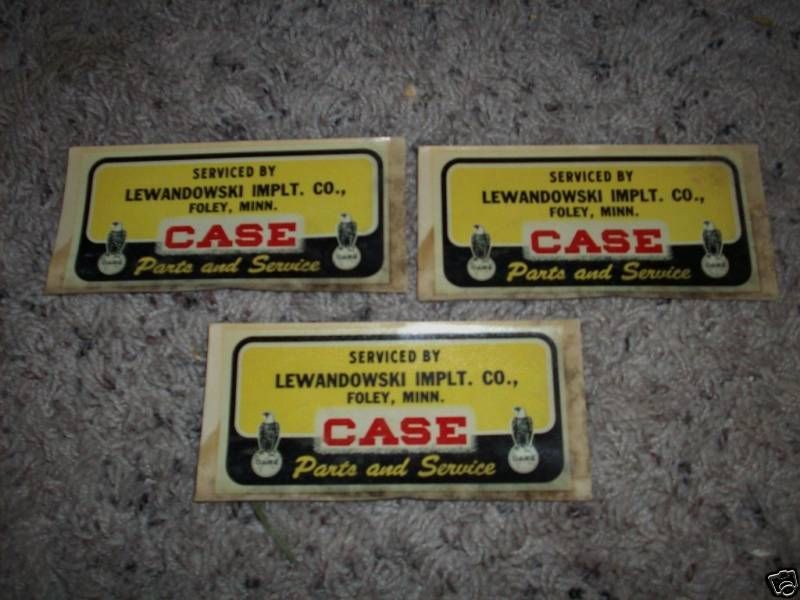 1949 CASE TRACTOR DECALS LEWANDO WSKI IMPLT. CO FOLEY ,MN