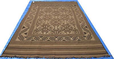 Sumac Rug Brown Earthy Natural Rustic Kilim Tea Wash Carpet Handmade