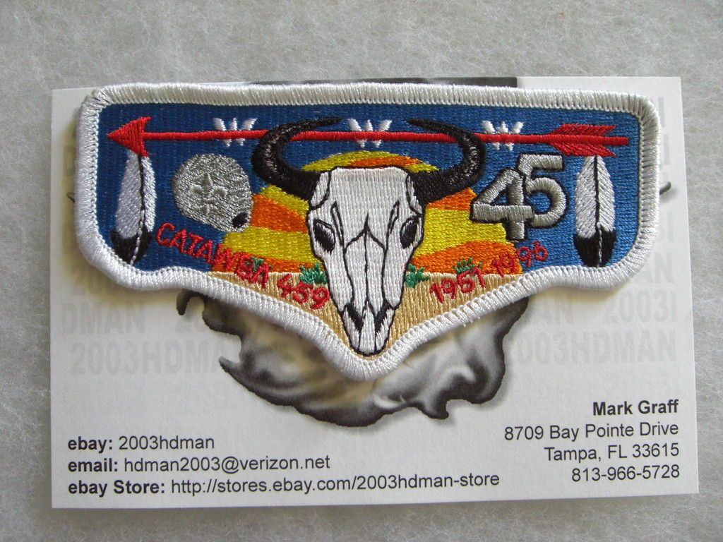 OA# 459 CATAWBA LODGE FLAP S 49 1996 45th ANNIVERSARY