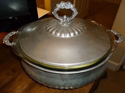 Silver Mfg.   Casserole Serving Dish with Lid and 3 Qt. Pyrex Bowl