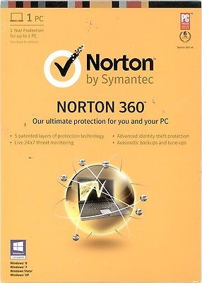 Norton 360 2013 Retail Pack 1 PC 1 Year All In One AntiVirus Internet