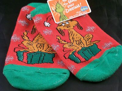 Dr. Seuss~HOW THE GRINCH STOLE CHRISTMAS~GIRL S SOCKS~SZ 6 8.5~CINDY