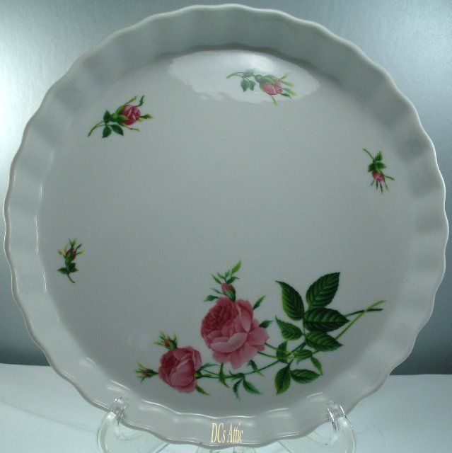 Christineholm Porcelain Rose Quiche Dish