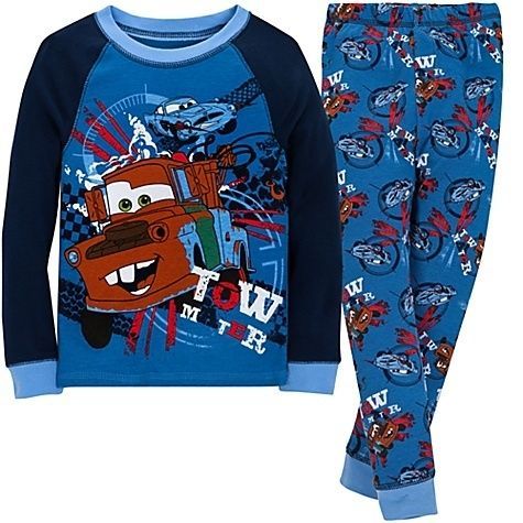 Boy 2PC Disney Cars Tow Mater Lightning Mcqueen Pajama Shirt Pant Set ...