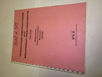 Kearney & Trecker DCS Operating Instructions Manual