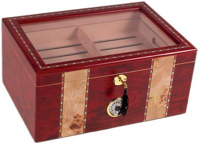 CIGAR HUMIDOR 150 ct CLEAR TOP   THE CONQUISTADOR   NEW