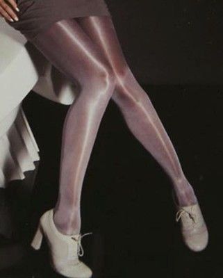 SUPER SHINY SHEER TO WAIST Glossy Fiore SATIN Silky PLUM Pantyhose