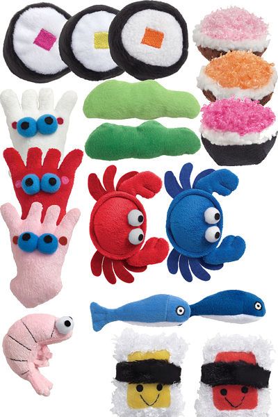 Doggles Catnip Sushi Cat Toys   Assorted Plush