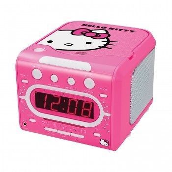 KIDS GIRLS TOP LOADING CD PLAYER ALARM CLOCK AM/FM RADIO STEREO PINK