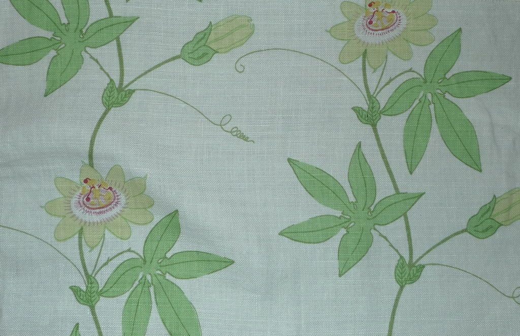 RAOUL TEXTILES Flora Spring Floral Oyster Green Linen New Remnant