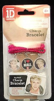 NEW 1D One Direction Jewelry I HEART ZAYN 3 CHARM PINK BRACELET