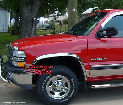 88 98 Chevy CK Pickup/92 99 Suburban Chrome Fender Trim (Fits More