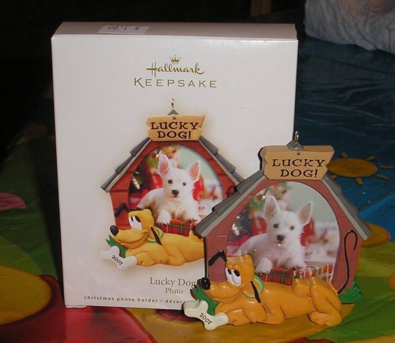 2007 HALLMARK DISNEY LUCKY DOG PLUTO CHRISTMS ORNAMENT