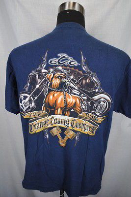 ORANGE COUNTY CHOPPERS bull dog biker motorcycle men short sleeve t