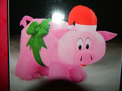 CHRISTMAS SANTA PIG AIRBLOWN INFLATABLE 3.5 FT