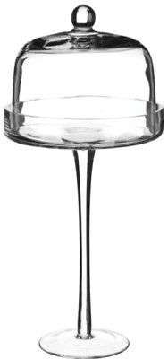 16 Clear Glass Cloche Cake Dome Base Stemmed Pedestal