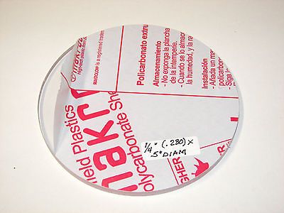 Polycarbonate Plastic Lexan Round Sheet   1/4 x 5 Circle   Clear