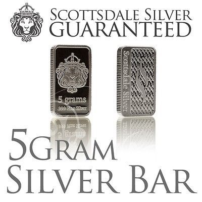 Newly listed TWO(2) 5 gram Scottsdale Silver Bars   Series 2   Five