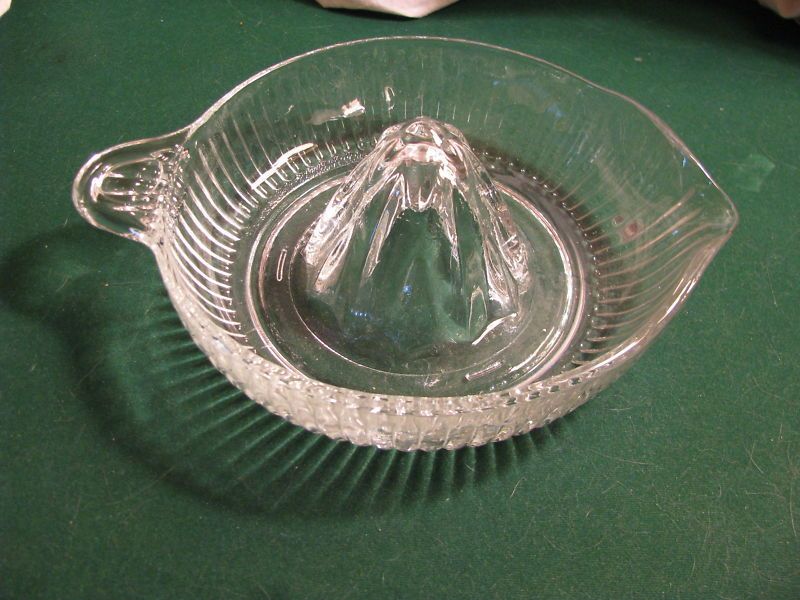 Antigue Large Clear Depression Glass Citrus Juicer