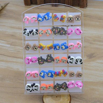 Wholesale Children Jewelry 24 Pairs Environmental Free Plastic Pin